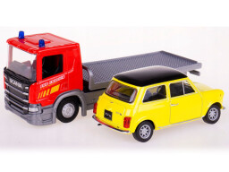 Welly odtahovka Scania P320 + Mini Cooper 1:43 